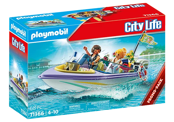 PLAYMOBIL City Life 71366 Huwelijksreis Set – Met Motorboot, 2 Figuurtjes & 66 Accessoires